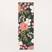 ラッシュフォークシー花模様ブラック ヨガマット (裏面)