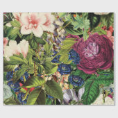 ラッシュフローラガーデンヴィンテージ植物学プリント ラッピングペーパー (フラット)