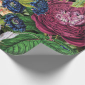ラッシュフローラガーデンヴィンテージ植物学プリント ラッピングペーパー (角)