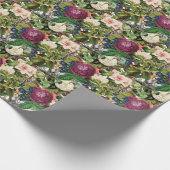 ラッシュフローラガーデンヴィンテージ植物学プリント ラッピングペーパー (角)