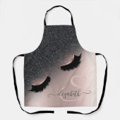 ラッシュブフェイクラックグリッターグラデーションバラ金ゴールド エプロン (正面)