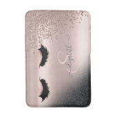 ラッシュブフェイクラックグリッターダイヤモンドバラ金ゴールド バスマット (正面縦)