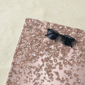 ラッシュブフェイクラックグリッターダイヤモンドバラ金ゴールド ビーチタオル (インサイチュ)