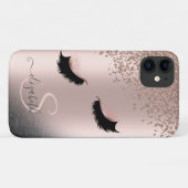 ラッシュブフェイクラックグリッターダイヤモンドバラ金ゴールド Case-Mate iPhoneケース (裏面(横))