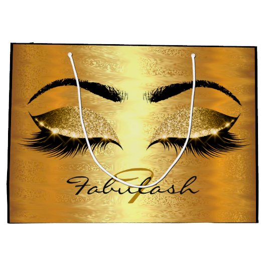 ラッシュブライダルアイズゴールデングリッターネームモノグラム ラージペーパーバッグ (裏面)