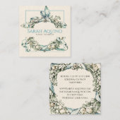 ラッシュブルーフォーマルグリーンリースイベントプランナー スクエア名刺 (正面/裏面)