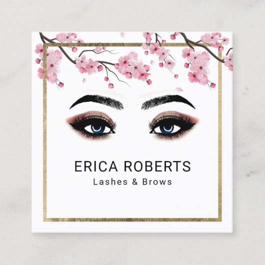 ラッシュブロウズメイクアップアーティストさくらんぼブロッサムサロン スクエア名刺 (正面)