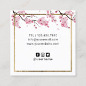 ラッシュブロウズメイクアップアーティストさくらんぼブロッサムサロン スクエア名刺 (裏面)