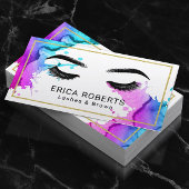 ラッシュブロウズメイクアップアーティストウォーターカラー美しいサロン 名刺