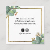 ラッシュブロウズメイクアップアーティストサロンヴィンテージ植物学 スクエア名刺 (裏面)