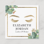 ラッシュブロウズメイクアップアーティストサロンヴィンテージ植物学 スクエア名刺 (正面)