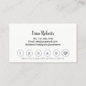 ラッシュブロウズメイクアップアーティストシルバーグリッターロイヤリティ ロイヤリティカード (裏面)