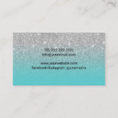 ラッシュブロウズメイクアップアーティストティール(緑がかった色)&シルバーグリッター 名刺 (裏面)