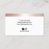 ラッシュブロウズメイクアップアーティストトレンディーバラ縁ど金ゴールド 名刺 (裏面)