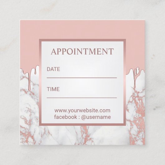 ラッシュブロウズメイクアップアーティストバラ金ゴールド大理石 予約カード (裏面)