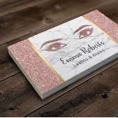 ラッシュブロウズメイクアップアーティストバラ金ゴールド&大理石 名刺