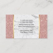 ラッシュブロウズメイクアップアーティストバラ金ゴールド&大理石 名刺 (裏面)