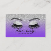 ラッシュブロウズメイクアップアーティストパープル&シルバーグリッター 名刺 (正面)