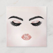 ラッシュブロウバラ金ゴールドリップメイクアップアーティストパール スクエア名刺 (正面)