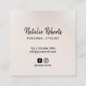 ラッシュブロウバラ金ゴールドリップメイクアップアーティストパール スクエア名刺 (裏面)