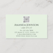 ラッシュブロウメイクアップロゴグリーンアイQrコード金ゴールド 名刺 (裏面)