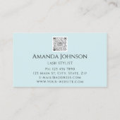 ラッシュブロウメイクアップロゴブルーアイQrコードピンクブルー 名刺 (裏面)