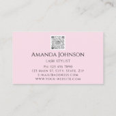 ラッシュブロウメイクアップロゴブルーアイQrコードピンク金ゴールド 名刺 (裏面)