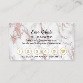 ラッシュブロメイクアップアーティストバラ金ゴールド大理石ロイヤリティ ロイヤリティカード (裏面)