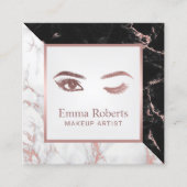 ラッシュブローストレンディーバラ金ゴールドマーブル美しいサロン スクエア名刺 (正面)