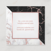 ラッシュブローストレンディーバラ金ゴールドマーブル美しいサロン スクエア名刺 (裏面)