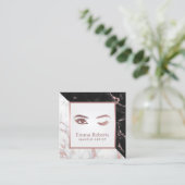 ラッシュブローストレンディーバラ金ゴールドマーブル美しいサロン スクエア名刺 (スタンド正面)