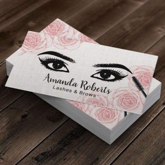 ラッシュブローズサロンタイポグラフィヴィンテージフローラ 名刺