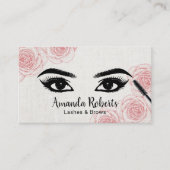 ラッシュブローズサロンタイポグラフィヴィンテージフローラ 名刺 (正面)