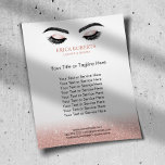 ラッシュブローズメイクアップアーティストバラ金ゴールド美しいサロン チラシ<br><div class="desc">Lashes Browsメイクアップアーティストバラ金ゴールド美しいサロンパンフレット。</div>