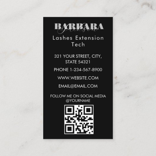 ラッシュブローズメイクアップアーティスト赤面金ゴールド美しいサロン 名刺 (裏面)