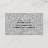 ラッシュブローズ美しいサロンブラック&シルバーグリッター 名刺 (裏面)