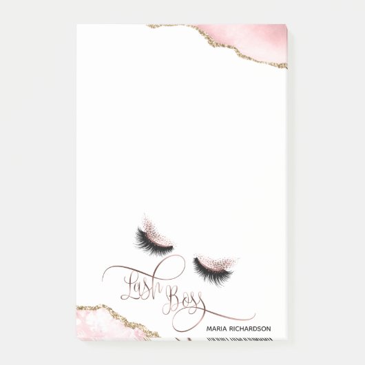 ラッシュボスメイクアップアイズラッシュピンク赤面 ポストイット (正面)