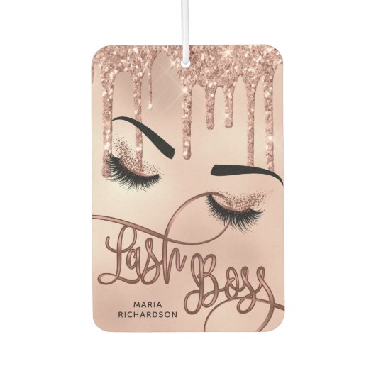 ラッシュボスメイクアップアーティストガーリーグリッターバラ金ゴールド カーエアーフレッシュナー (正面)