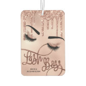 ラッシュボスメイクアップアーティストガーリーグリッターバラ金ゴールド カーエアーフレッシュナー (裏面)