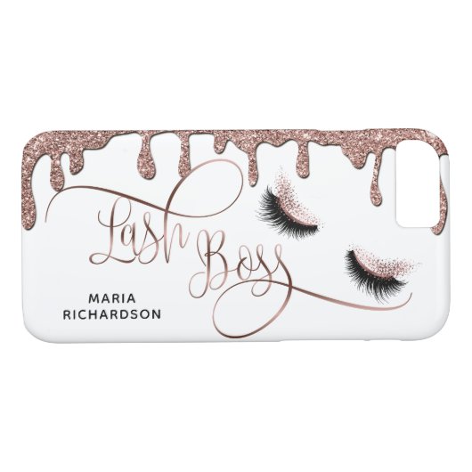 ラッシュボスメイクアップ眉目点眼点滴金ゴールド Case-Mate iPhoneケース (裏面(横))