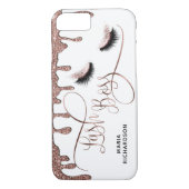ラッシュボスメイクアップ眉目点眼点滴金ゴールド Case-Mate iPhoneケース (裏面)