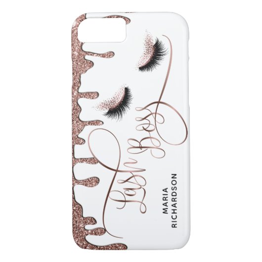 ラッシュボスメイクアップ眉目点眼点滴金ゴールド Case-Mate iPhoneケース (裏面)