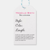 ラッシュマニキュアヘアピンクガール美しいブランディング ギフトタグ (裏面)