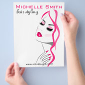 ラッシュマニキュアヘアピンクガール美しいブランディング チラシ (手)