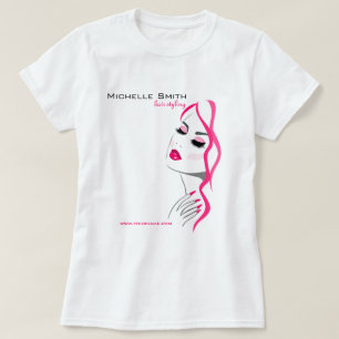 ラッシュマニキュアヘアピンクガール美しいブランディング Tシャツ