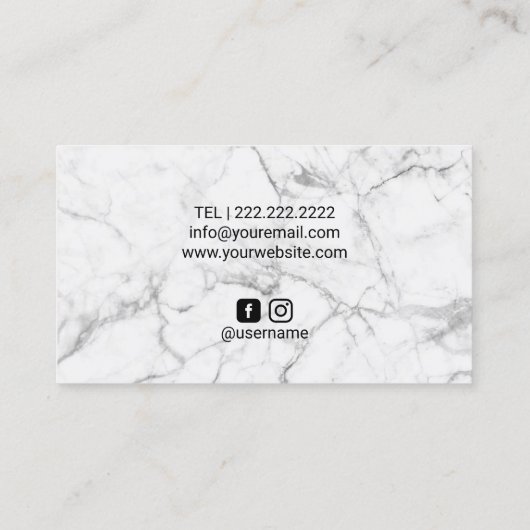 ラッシュメイクアップアーティストアイラッシュサロンホワイトマーブル 名刺 (裏面)