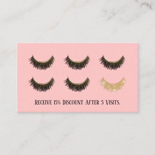 ラッシュメイクアップアーティストアイラッシュ赤面ピンクロイヤリティ ロイヤリティカード (正面)