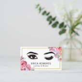 ラッシュメイクアップアーティストウィンクアイモダンフローラサロン 名刺 (スタンド正面)