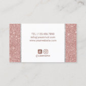 ラッシュメイクアップアーティストウィンクアイ美しいバラ金ゴールド 名刺 (裏面)