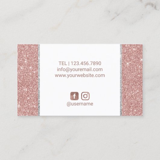 ラッシュメイクアップアーティストウィンクアイ美しいバラ金ゴールド 名刺 (裏面)